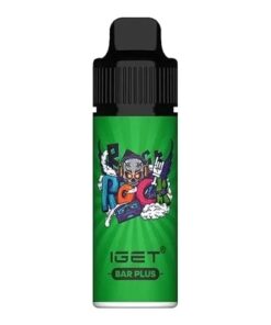 An IGET BAR PLUS – MELON ICE – 6000 PUFFS bottle with a cartoon character on it, available for purchase in bulk at cheap prices from Iget Vapes Australia.