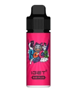 A pink bottle with a cartoon character on it, perfect for iget bar vape enthusiasts.