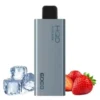 A device from the "Bundle 5 pcs - HQD Slick," in gray, is placed beside three ice cubes and two strawberries against a white background.