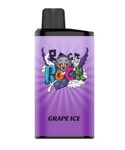 The IGET BAR PRO series includes a bundle of five purple vape devices, each featuring a cartoon design and the text "GRAPE ICE." These models deliver 10,000 puffs per unit, perfect for those seeking extended vaping sessions.